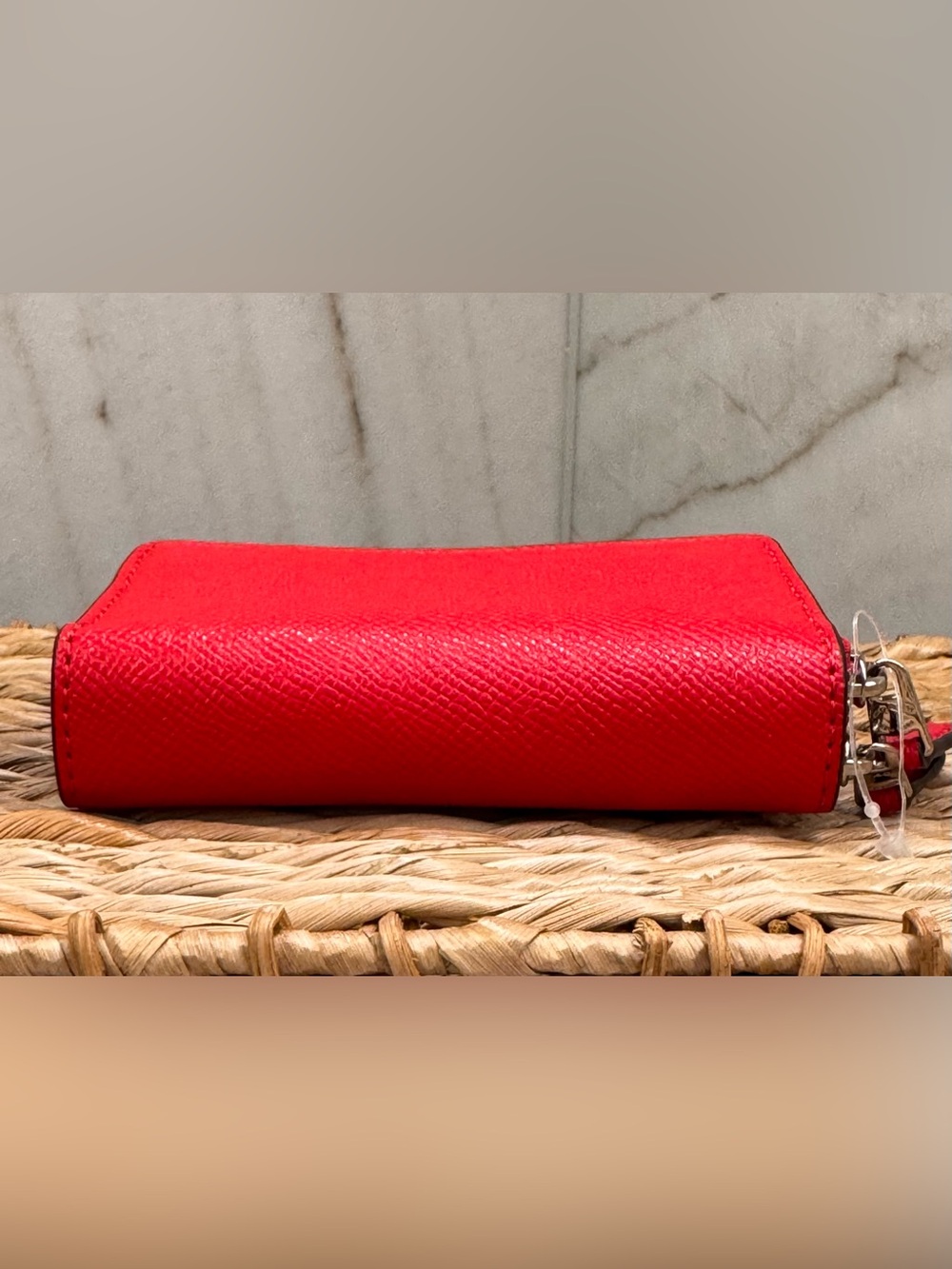 Coach Red Leather and Silver Double Zip-Around Wallet NEW! - Picture 7 of 12